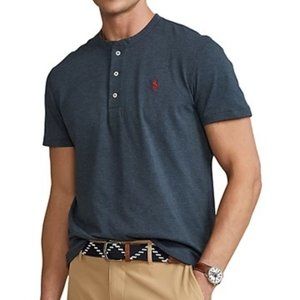 Ralph Lauren Blue Polo Henley Tee with Red horse 3XB
